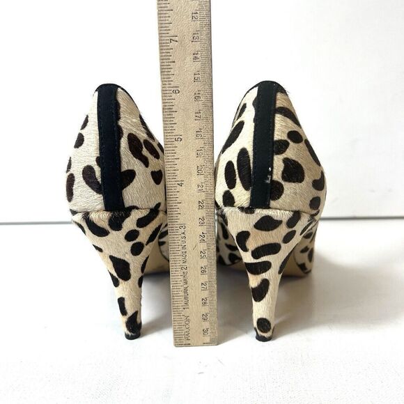 Banana Republic High Heel Pump Womens 10 Cheetah Print Leather Slip On Calf Hair - Picture 10 of 12